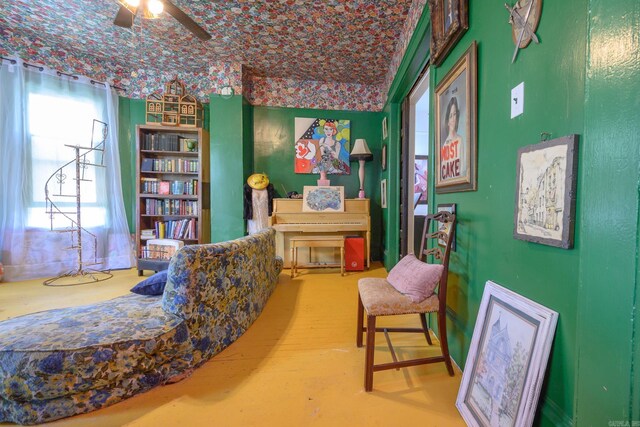 1107 Magnolia, Mena, AR 71953 - living area with a ceiling fan