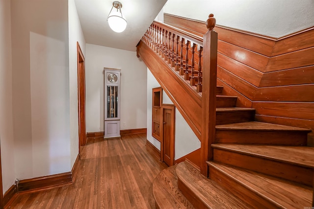 837 Maple St, Camden, AR 71701 - stairs with baseboards and wood finished floors