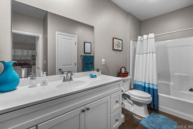 1912A5 Central Blvd, Bull Shoals, AR 72619 - full bath featuring toilet, vanity, and shower / bath combination with curtain