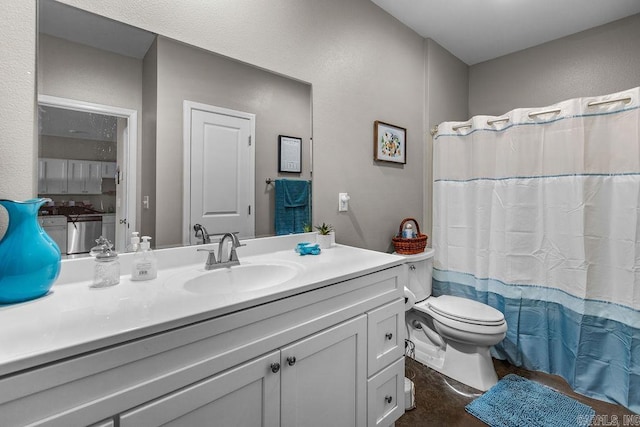 1912A5 Central Blvd, Bull Shoals, AR 72619 - full bathroom with toilet, vanity, and curtained shower
