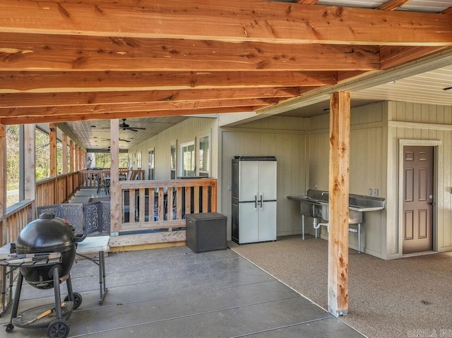 1912A5 Central Blvd, Bull Shoals, AR 72619 - view of patio / terrace with area for grilling and a ceiling fan