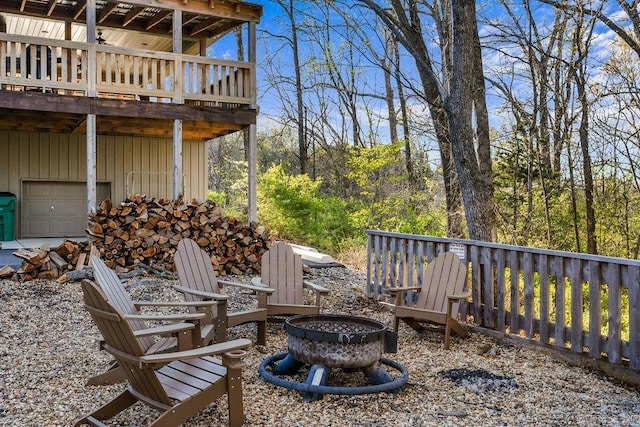 1912A5 Central Blvd, Bull Shoals, AR 72619 - view of patio / terrace featuring a fire pit and a deck