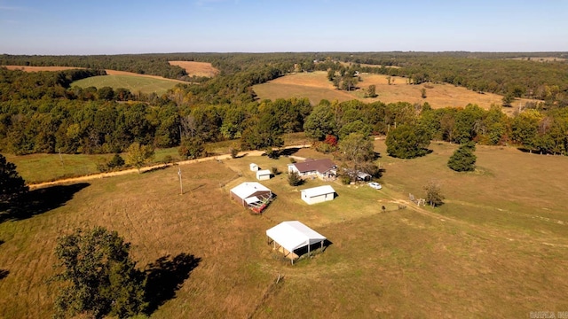 aerial view of property and surrounding area with rural landscape