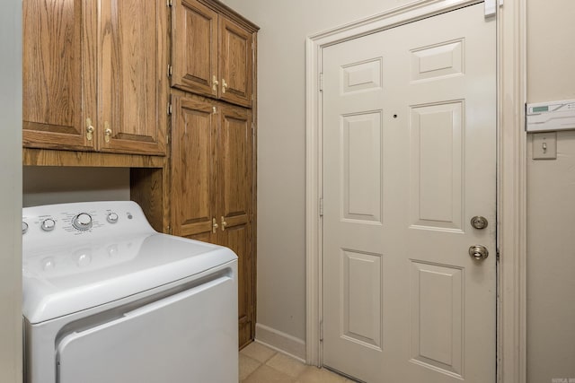 16 Masters Place Dr, Maumelle, AR 72113 - laundry room with washer / clothes dryer, cabinet space, and baseboards