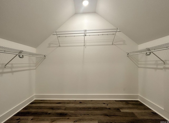 38 Oak Ridge Dr, Gepp, AR 72538 - spacious closet featuring lofted ceiling and dark wood-style flooring
