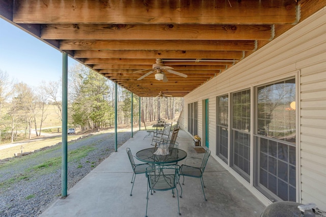 325 Wesley Chapel Rd, Quitman, AR 72131 - view of patio with ceiling fan