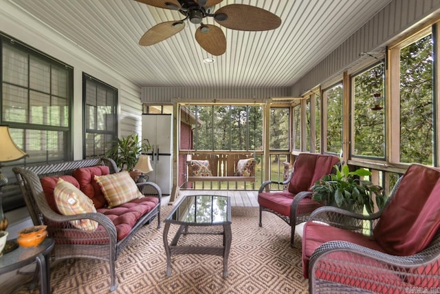 111 Country Oaks Dr, Malvern, AR 72104 - sunroom / solarium with a ceiling fan and an outdoor living space
