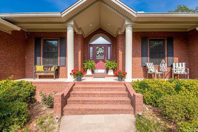 111 Country Oaks Dr, Malvern, AR 72104 - entrance to property featuring covered porch and brick siding