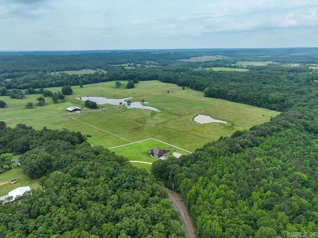 402 Nicholson Rd, Searcy, AR 72143 - aerial view of property and surrounding area with property boundaries highlighted, a forest, and a large body of water