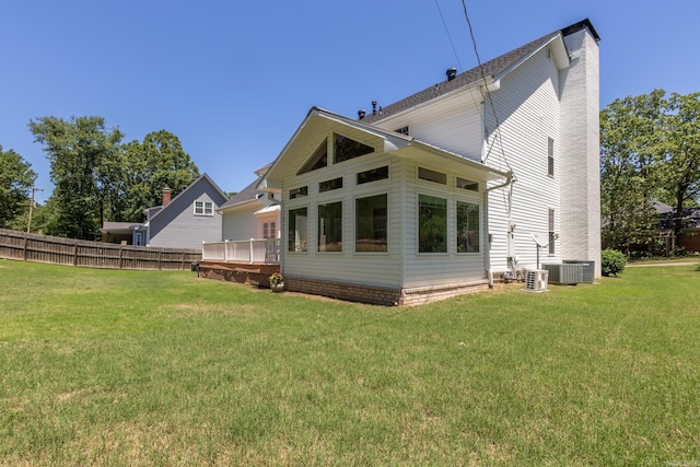 40 Tennyson Ct, North Little Rock, AR 72116 - rear view of property featuring a chimney and a deck