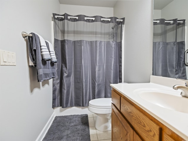 57 Excelso Way, Hot Springs Village, AR 71909 - full bathroom with vanity, toilet, tile patterned flooring, and shower / bath combination with curtain