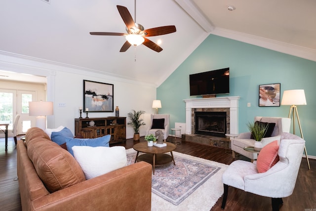 69 Quail Valley Rd, Sherwood, AR 72120 - living area featuring wood finished floors, ceiling fan, baseboards, and ornamental molding