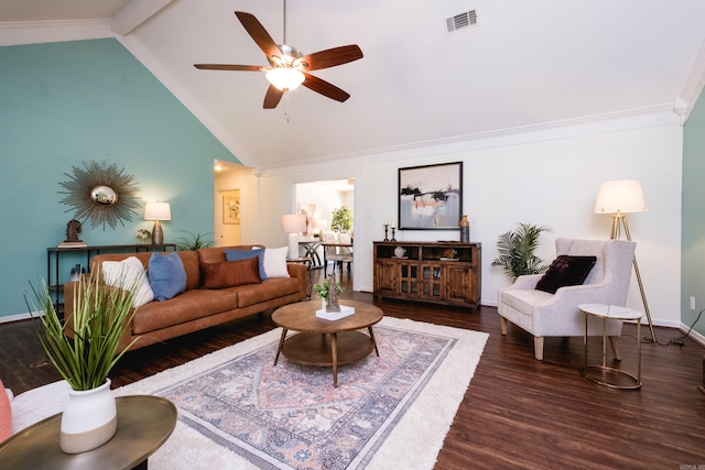 69 Quail Valley Rd, Sherwood, AR 72120 - living room featuring wood finished floors, ceiling fan, ornamental molding, and baseboards