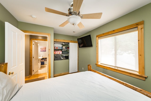 220 Brown Rd, Greers Ferry, AR 72067 - bedroom with a closet and a ceiling fan