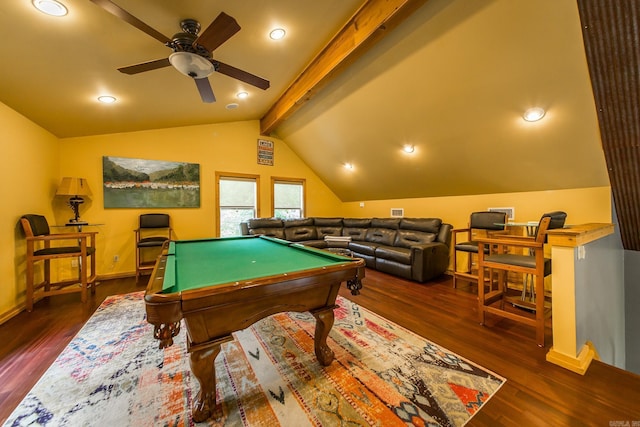 220 Brown Rd, Greers Ferry, AR 72067 - rec room featuring ceiling fan, wood finished floors, pool table, baseboards, and recessed lighting