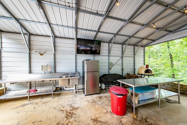 220 Brown Rd, Greers Ferry, AR 72067 - garage featuring freestanding refrigerator