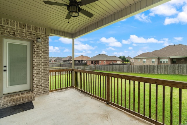 1569 Marquee Cir, Cabot, AR 72023 - view of patio with a residential view and ceiling fan