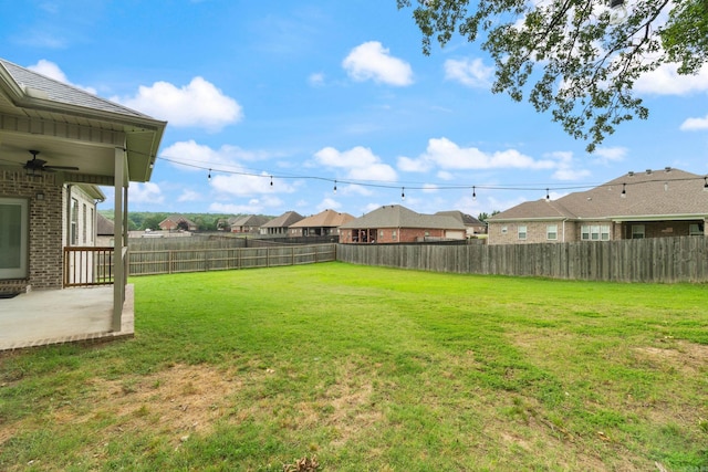 1569 Marquee Cir, Cabot, AR 72023 - view of yard with a patio, a ceiling fan, and a residential view