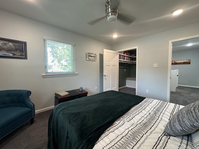 9 Whispering Dr, Alexander, AR 72002 - bedroom with carpet flooring, baseboards, ceiling fan, and recessed lighting
