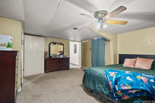21 Evergreen Park, Cabot, AR 72023 - carpeted bedroom with a drop ceiling and a ceiling fan