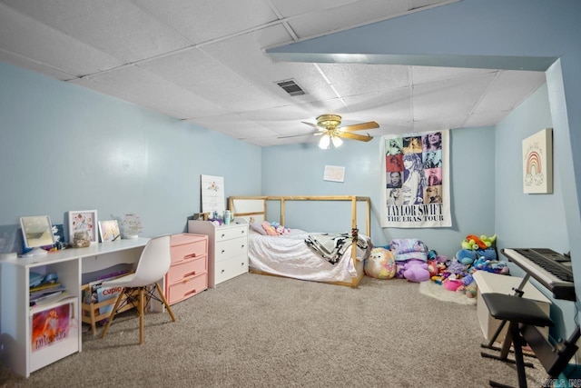 21 Evergreen Park, Cabot, AR 72023 - carpeted bedroom with a drop ceiling and ceiling fan