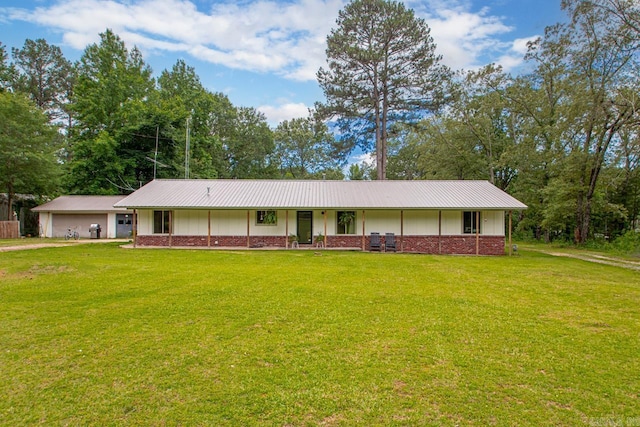 21 Evergreen Park, Cabot, AR 72023 - ranch-style house featuring a front lawn, board and batten siding, and metal roof