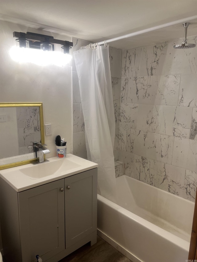 1203 Stewart Rd, Little Rock, AR 72223 - bathroom featuring vanity and shower / bath combo