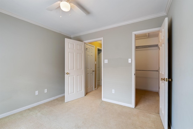5 Cypress Pt, Little Rock, AR 72212 - unfurnished bedroom featuring a spacious closet, light carpet, ornamental molding, and baseboards