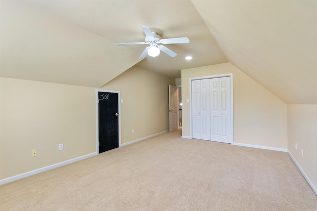 5 Cypress Pt, Little Rock, AR 72212 - bonus room with vaulted ceiling, light colored carpet, ceiling fan, and baseboards
