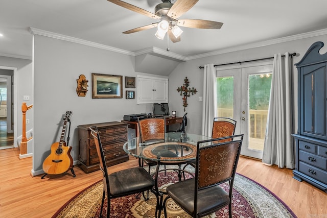 15621 Mail Route Rd, Little Rock, AR 72206 - dining space with plenty of natural light, light wood finished floors, ceiling fan, ornamental molding, and baseboards