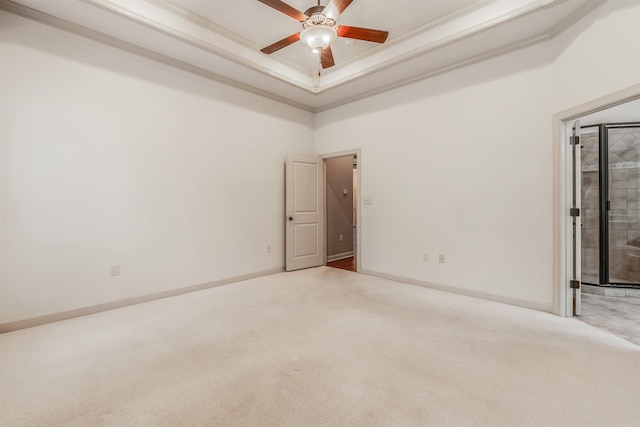 26 Kanis Creek Pl, Little Rock, AR 72223 - carpeted spare room with ceiling fan, ornamental molding, a raised ceiling, and baseboards