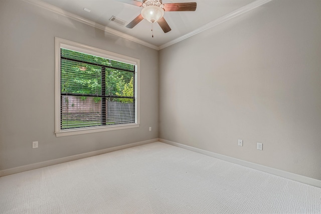 26 Kanis Creek Pl, Little Rock, AR 72223 - carpeted spare room with ornamental molding, a ceiling fan, and baseboards