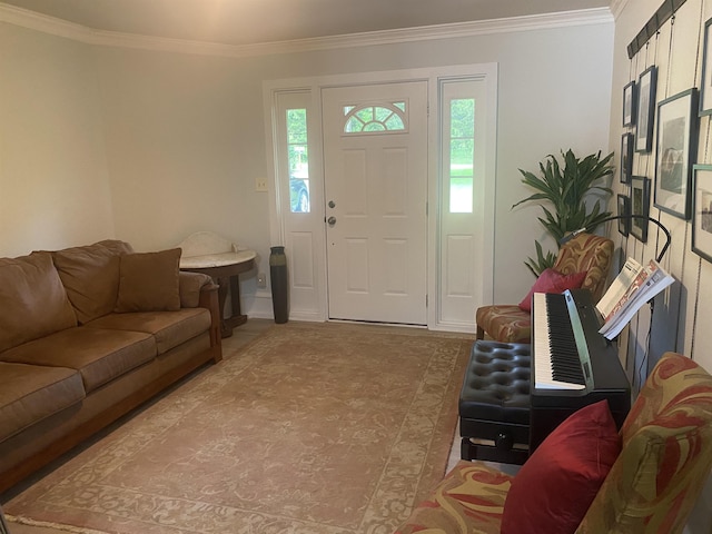 1803 Fairwater Cir, Horseshoe Bend, AR 72512 - foyer entrance with crown molding, tile patterned flooring, and baseboards