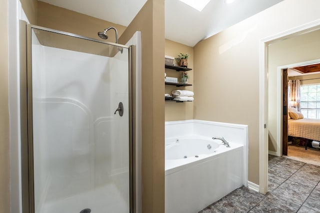1715 Drury Ln, Conway, AR 72034 - bathroom with a stall shower, a tub with jets, ensuite bathroom, and tile patterned floors