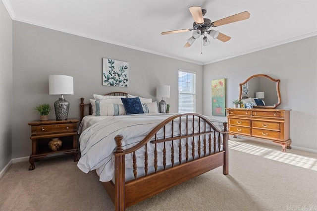 9 Westoak Cir, Little Rock, AR 72223 - bedroom featuring carpet floors, ornamental molding, baseboards, and ceiling fan