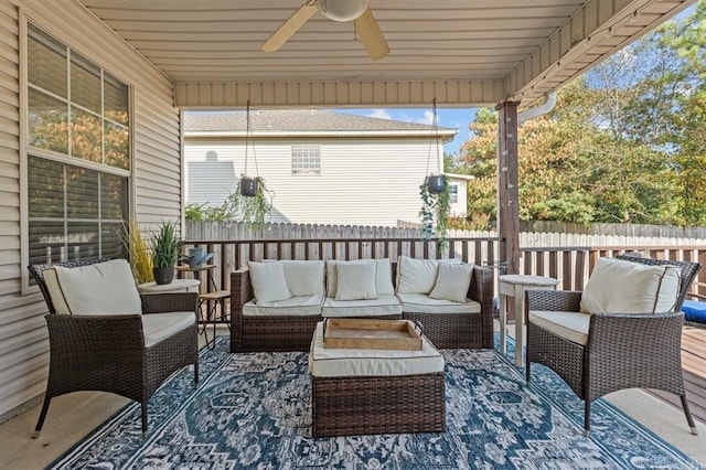 9 Westoak Cir, Little Rock, AR 72223 - view of patio / terrace featuring outdoor lounge area and a ceiling fan