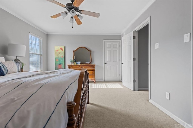 9 Westoak Cir, Little Rock, AR 72223 - carpeted bedroom with crown molding, baseboards, and a ceiling fan