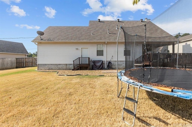 9 Westoak Cir, Little Rock, AR 72223 - rear view of house with a trampoline and roof with shingles