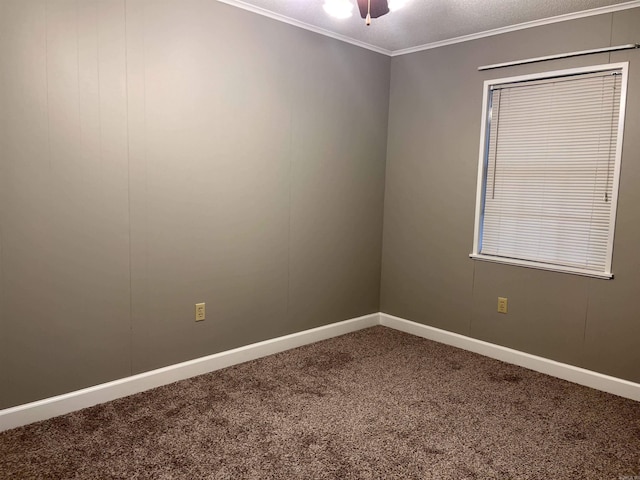 2411 Broadview Ave, Conway, AR 72034 - carpeted spare room with baseboards, ornamental molding, and ceiling fan