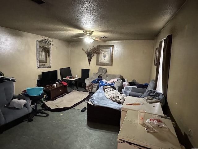 422 Mimosa Rd, North Little Rock, AR 72117 - bedroom featuring a textured ceiling and a ceiling fan
