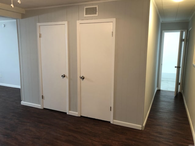 6 Bryan Keith Ct, Little Rock, AR 72206 - hall with crown molding, dark wood-style floors, and baseboards