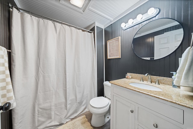 508 W Bell, Sheridan, AR 72150 - bathroom featuring toilet, vanity, and a shower with shower curtain
