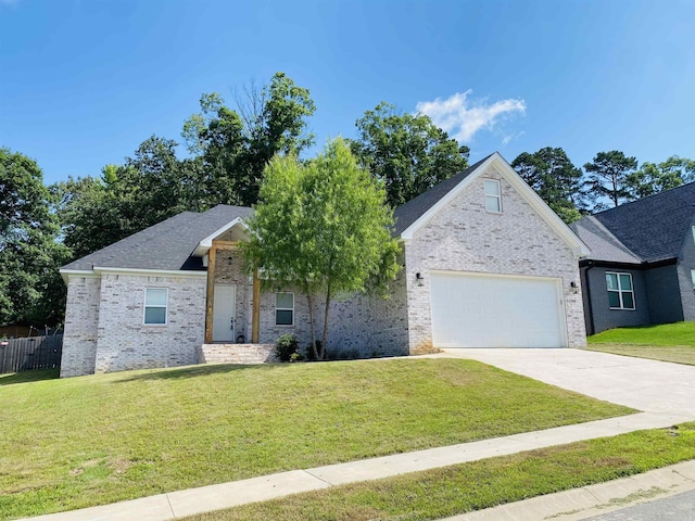 5104 Peace Ln, Alexander, AR 72002 - view of front of house featuring concrete driveway, brick siding, a garage, and a shingled roof