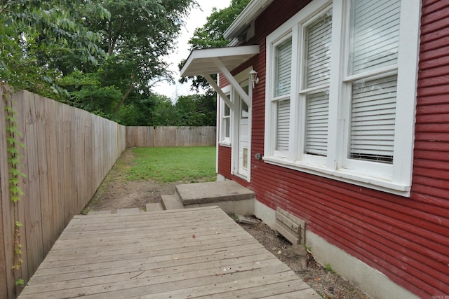 1365 Mitchell St, Conway, AR 72034 - wooden terrace with a fenced backyard