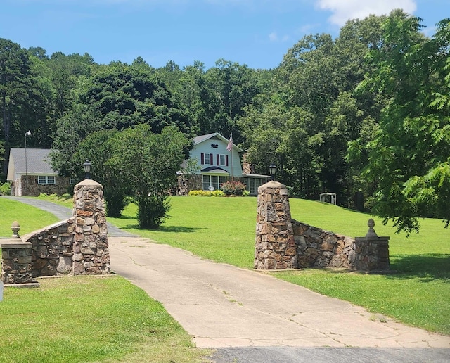 6435 Pangburn Rd, Pangburn, AR 72121 - view of community featuring a yard and a wooded view