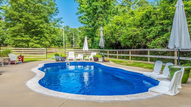 14320 Bradley Rd, Maumelle, AR 72113 - view of swimming pool featuring a fenced backyard and a patio area