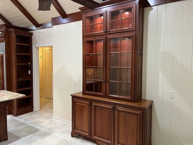 816 W 36th Ave, Pine Bluff, AR 71603 - interior space featuring light tile patterned floors and wooden walls