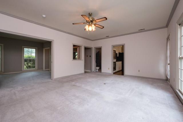 11 Bradbury Dr, Little Rock, AR 72212 - spare room with ceiling fan, light carpet, baseboards, and ornamental molding