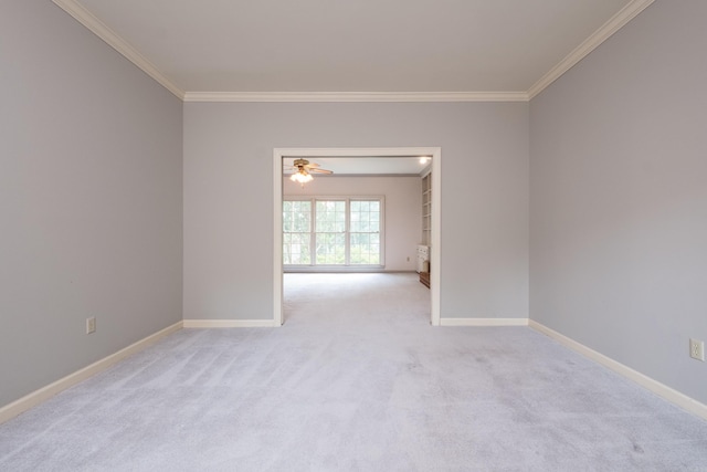 11 Bradbury Dr, Little Rock, AR 72212 - carpeted spare room featuring crown molding, ceiling fan, and baseboards