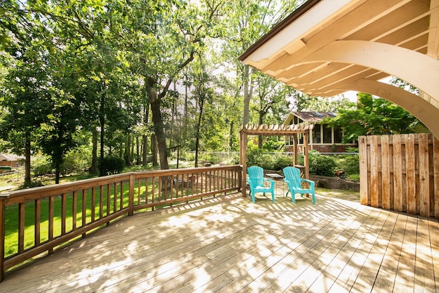 17 Point S Ct, Little Rock, AR 72211 - wooden terrace with view of scattered trees